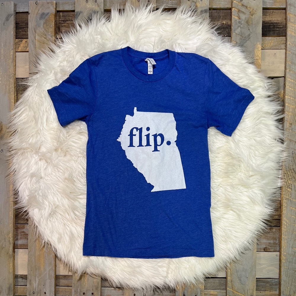 Like New! Political flip. Georgia Tee | Democrats + Liberal Blue T-Shirt | Small
